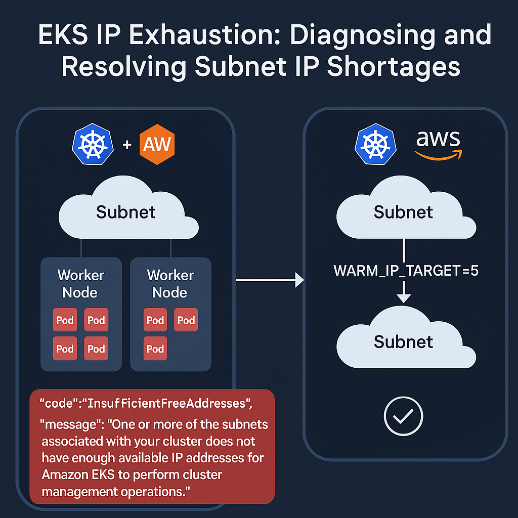 EKS IP Exhaustion: Running out of IPs, one way to fix it