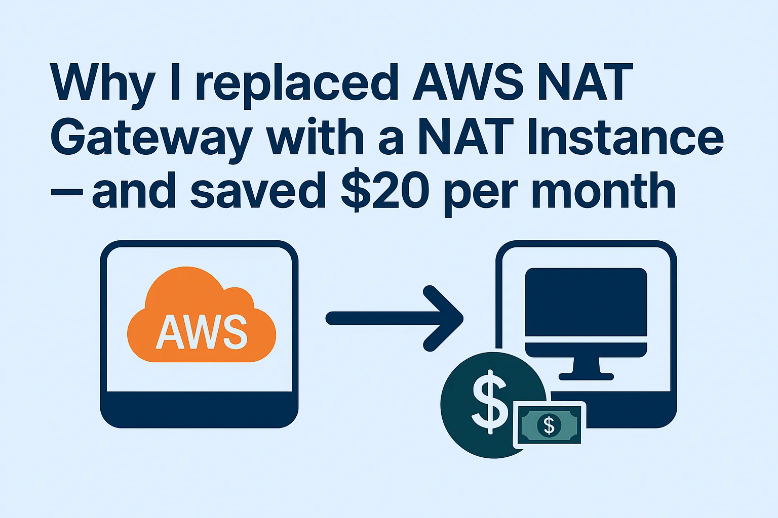 Why I replaced AWS NAT Gateway with a NAT Instance - and saved 20$ of dollar per month